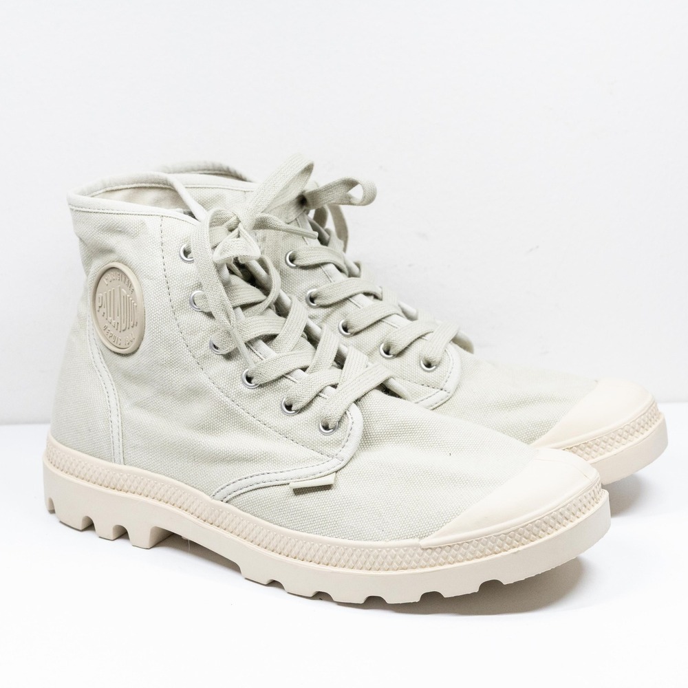 PALLADIUM Pampa Hi Canvas Lace Up Lug Sole Boots Eucalyptus 02352-379 Mens Sz 10